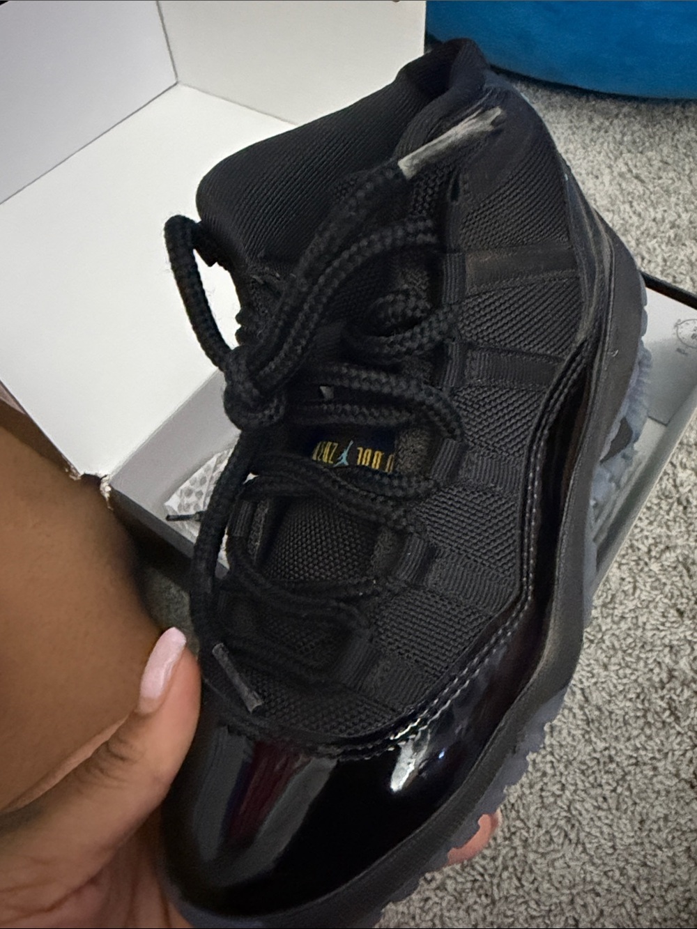 Jordan Kids' Black Patent-Look High-Top Sneakers
